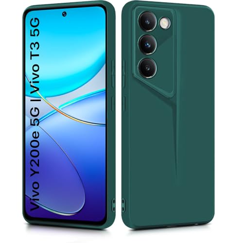 Image of WOW IMAGINE Slim Back Cover for Vivo Y200e 5G | Vivo T3 5G | Blade Series Ultra Thin Case with Lightweight Design | Camera Protection | Soft Matte Silicone Flexible Mobile Case - Green