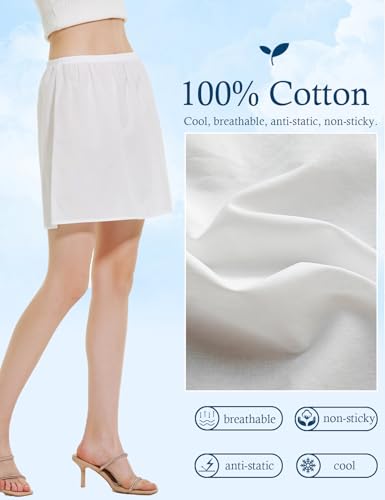 Image of BEAUTELICATE Womens Half Slip 100% Cotton Vintage Underskirt in 3 Lengths