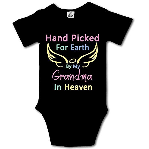Image of SiYooca Handpicked for Earth by My Grandma in Heaven Infant Baby Short Sleeve Bodysuit Romper