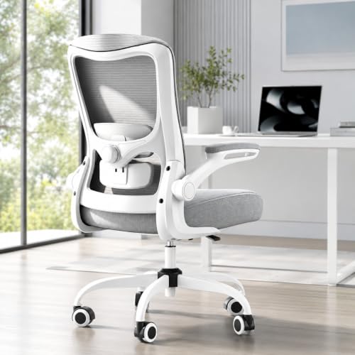 Image of Ergonomic Office Chair for Long Hours, Adjustable Padded Lumbar Support for Lower Back Relief, 330 lb Capacity, Comfortable Computer Desk Chair for Home Office, Work & Study