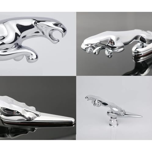 Image of 3D Hood Emblem Compatible with XE XF XJ F-Type F-Pace, Chrome and Black Finish, Classical Design, Car Accessories (Chrome L)