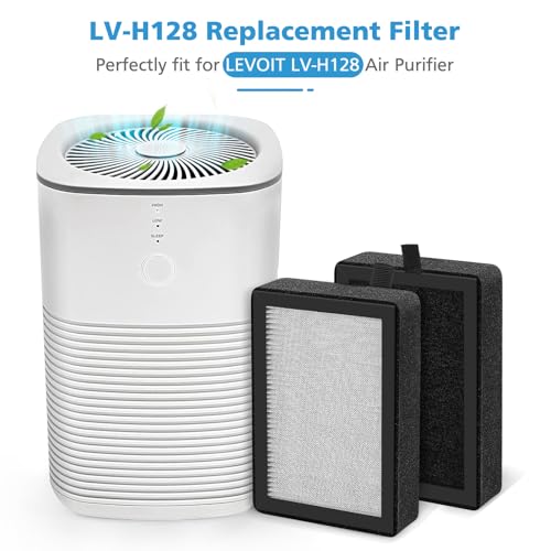 Image of LV-H128 Replacement Filter for LEVOIT LV-H128 Air Purifier, 6 Pack | for PUURVSAS (HM669A) / ROVACS (RV60) Air Purifiers, 3-IN-1 Filter with Activated Carbon for Smoke, Dust, LV-H128-RF