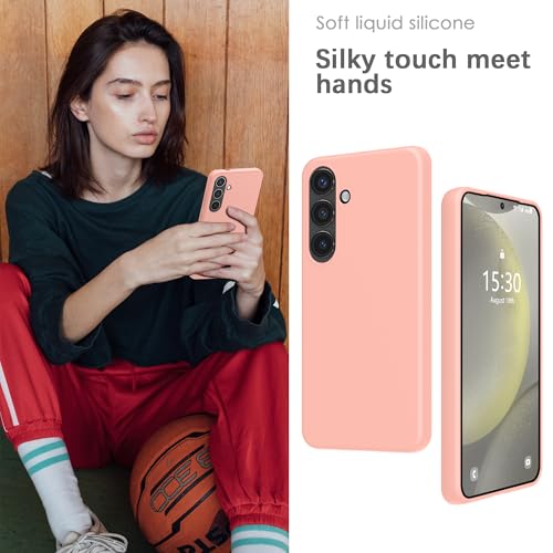 Coque Samsung S24 silicone rose housse protection intégrale antichoc
