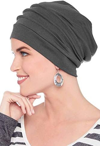 Headcovers Unlimited Slouchy Snood-Caps for Women with Chemo Cancer Hair Loss (Graphite)