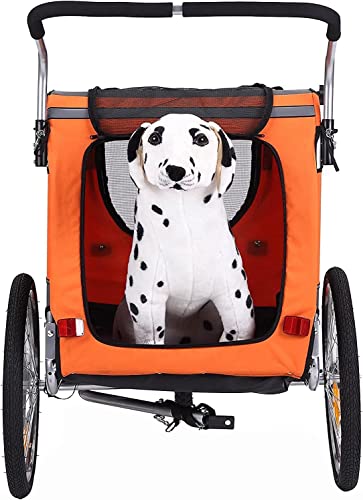 Dog Bike Trailer - Durable Frame - Easy To Connect And Disconnect To Bicycles, Safety Tether - Collapsible To Store - Medium And Large Size #TOP6