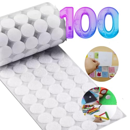 Fecho De Contato Autocolante Bolinha 1,5cm 100pares Premium Cor Branco