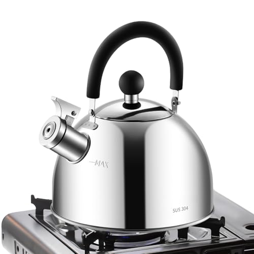 Thé à thé en acier inoxydable, bouilloire en acier inoxydable | Home Kettle - Tépot de sifflet supérieur de poêle 3L avec poignée pour bouillonner l'eau pour le café de cuisine à la maison