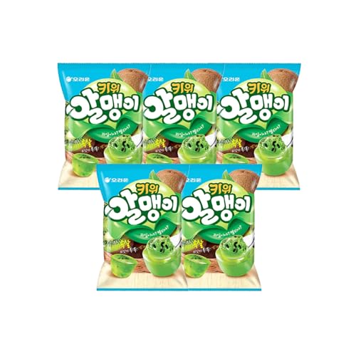 Fruit-Shaped Kiwi Flavour Jelly Gummy Candy - Soft, Chewy, Sweet and Fresh - 67g (2.36oz), Pack of 5