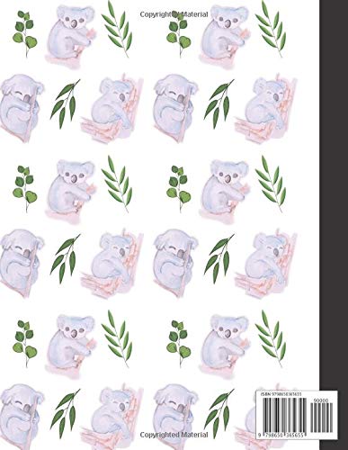 Composition Notebook: Cute Koala Bears And Eucalyptus Notebook College Ruled (Koala Lover Gift) - Image 2