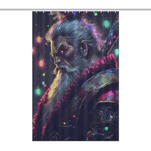 Rideau de douche samouraï coloré en tissu lavable 122x183cm pour salle de bain - 7