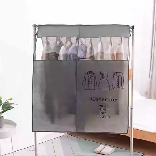 Funda Burro Ropa, Tela No Tejida, Fundas Ropa Armario, Funda Perchero Burro Largas, Prueba de Polvo Antihumedad Cubierta de Ropa, para Trajes, Abrigos, Camisas(Gray,111*91cm/44*36in)