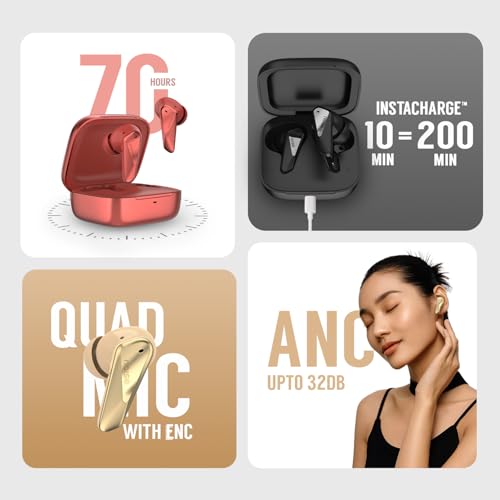 Image of Noise Buds N2 Pro Truly Wireless Earbuds with ANC (Up to 32dB), 70H Playtime, Dual Pairing, InstaCharge (10 Min = 200 Min), Bluetooth v6.0, Metallic Finish - Arctic Blue