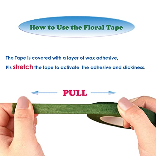 Jffx 4 Rolls Floral Tape 1/2" Wide 30 Yards/Roll Floral Tapes For Bouquet Stem Wrap And Flowers Making Craft Projects (Green) #TOP2