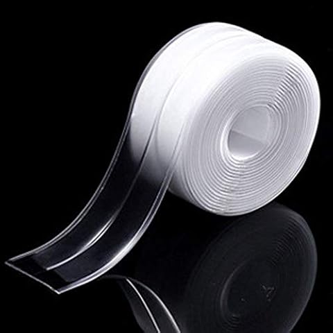 Kitchen Sink Waterproof Oil-Proof Tape Stickers Bathroom Beautiful Seam Strip Toilet Sink Corner Waterproof Patch (Clear) Cover