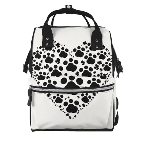 Sac à langer multifonction pour ordinateur portable et voyage avec grand espace motif pattes