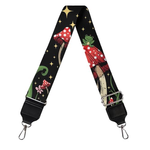 Image of GLENLCWE Red Mushroom Star Wide Purse Strap Adjustable Shoulder Strap Replacement Belt Crossbody Bag Strap Guitar Strap for Women Girls