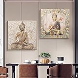  Yangld Moderne Bouddhisme Art Bouddha Toile Peinture Religion Mur Art Affiches Imprimer Mur Photo pour Salon Décor À La Maison 19.6\