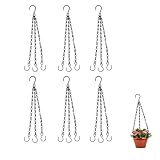 HAYGEM 6 Piezas Hanging Basket Chains con Gancho en S, Colgador Plantas Cadena de Repuesto de 3 Ramales, Cadenas para de Doble Gancho Negro, para Jardineras, Cestas Colgantes, Comederos de Pájaros