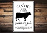 Aluminium Sign Vintage Country Pantry Open 24hr, Restaurant Supermarket Bar Holiday Decoration. 8' x 12',25ja22saA635