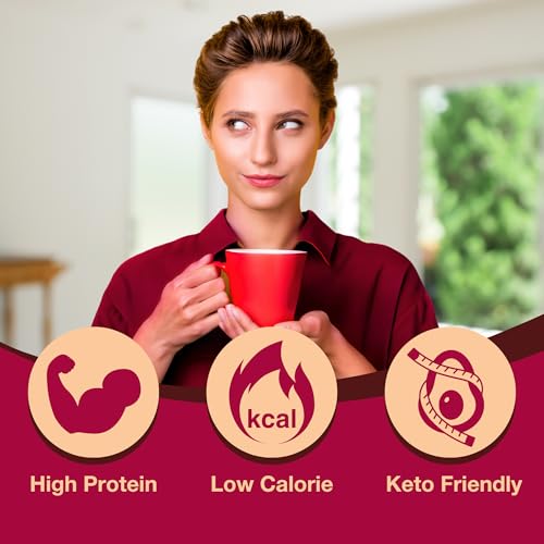 ProtiDIET High Protein Hot Cocoa Mix - Low Fat Hot Cocoa Drink with Collagen - 21 Servings of Smooth and Rich Chocolaty Protein Drink Mix Flavor - 17.6 oz Canister