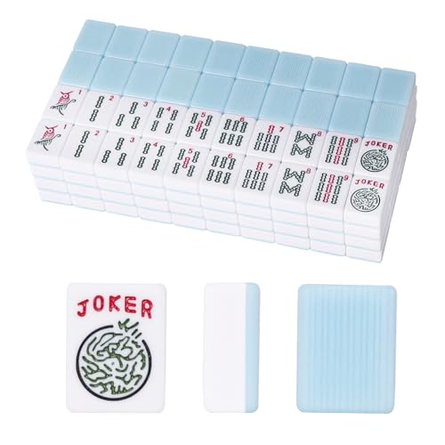 Set de fichas American Mahjong con 166 piezas azules miniatura 2