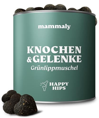 11-in-1 Grünlippmuschel Hund Gelenktabletten - Happy HIPS 110 Leckerli (325g) von mammaly - Gelenk- & Knochenschutz für Hunde - Praktische Alternative zu Kapseln & Grünlippmuschelpulver für Senior