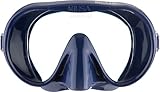 Cressi desde 1946 - Musa Máscara de Buceo sin Marco para Adultos - Lente Monovidrio de Amplia Visión - Bajo Volumen Interno - Silicona Pura Suave - Azul - Talla Única Unisex - Diseñada en Italia