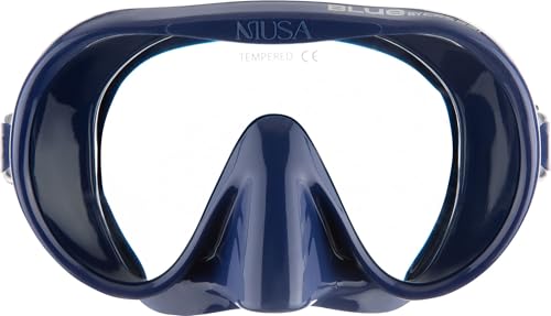 CRESSI Musa & Scilla masque frameless ou set combiné masque frameless + tuba Scilla pour la plongée et le snorkeling, faible volume interne et large champ de vision, Unisex, One Size, Bleu/Bleu marine