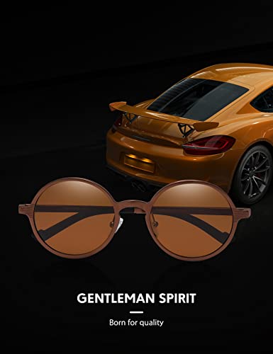 Men's Retro Sunglasses Round Vintage Polarized Design3