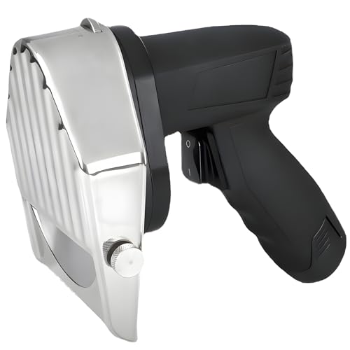 Handheld Electric Shawarma Slicer with 4 in Blade, Adjustable 0–8 Mm Thickness, 80W Motor, Stainless Steel Kebab and Gyro Cutter for Rotisserie