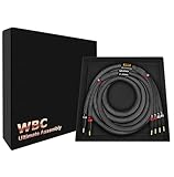 WORLDS BEST CABLES 6 Foot Ultimate - 7 AWG - Ultra-Pure OFC - Premium Audiophile HiFi Bi-Wire Single Speaker Cable for Center Channel with Eminence Gold Banana Plugs & Carbon Tweed Jacket