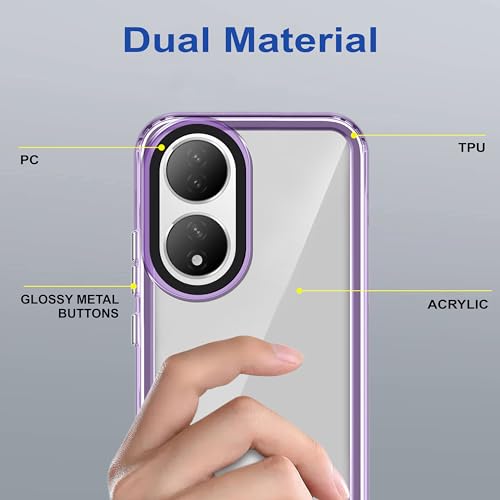 Image of Zapcase Back Case Cover for VIVO Y100A 5G | Compatible for VIVO Y100A 5G Back Cover | Case Cover with Camera Protection | (TPU + PC | Translucent Purple)