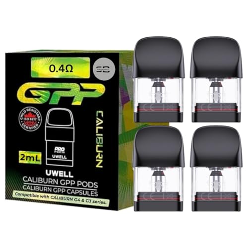 Uwell Caliburn G3 / GPP Pods (0.4) - 4 Pack - Compatible with Caliburn G3 & G4 Range - Available in 0.4 0.6 0.9 1.2 - No Nicotine