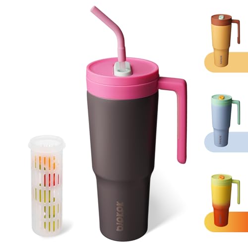 BJPKPK Copo térmico de 1,134 g com alça e infusor de frutas com t...