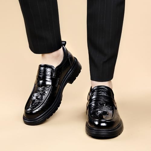 Men's Fashion Breathable Business Formal Wedding Shoes Slip-On Genuine Leather Formal Shoes for Dating Prom Business Work2