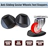 Bed Wheel Stoppers,4 PCS Anti-Sliding Castor Wheels Feet Stoppers Pads