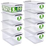 Deuba® 8x Aufbewahrungsbox mit Deckel 5L Box Kunststoff Kisten lebensmittelecht BPA frei klein...