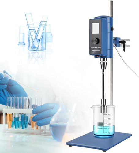 High-Speed Homogenizer 500W - Adjustable 2000-28000rpm Digital Blender for Food, Cosmetics, Paints & Medicine - Professional Mixing Equipment for Smooth Results