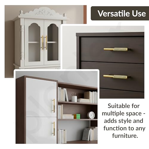 Image of Plantex Stainless Steel & Aluminium Cabinet Handle /96mm Wardrobe Door Handle /Cupboard Pull-Push Handles for Home /Office - Pack of 1 (Brass Antique & Gold)