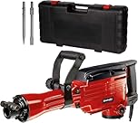 Einhell SDS Hex Demolition Hammer 240V, 1600W Concrete Breaker Pneumatic Drill, 43 Joule Single Impact Force Jack Hammer, Vibration-Cushioned Handle, Includes Pointed and Flat Chisel TC-DH 43