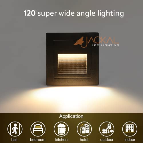 Image of JACKAL 3 Watt LED Stais Step Light Outdoor Surface Mounted Deck Lights Waterproof IP65 (WW), Black Body| Wall Step Conceal Light Outdoor and Indoor Fancy Exterior Floor Lights, (6 Months Warranty)