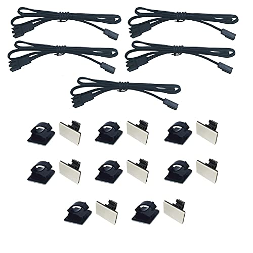 Litever 4-Flex-Strip Under Cabinet LED Lighting Kit, 4 PCS 20 Inches Flexible LED Strips, 16W,1200 Lumen, Daylight 5000K (4-Strip-5000K) + Extra 5 pcs 20" Extension Cables - Thumbnail 3