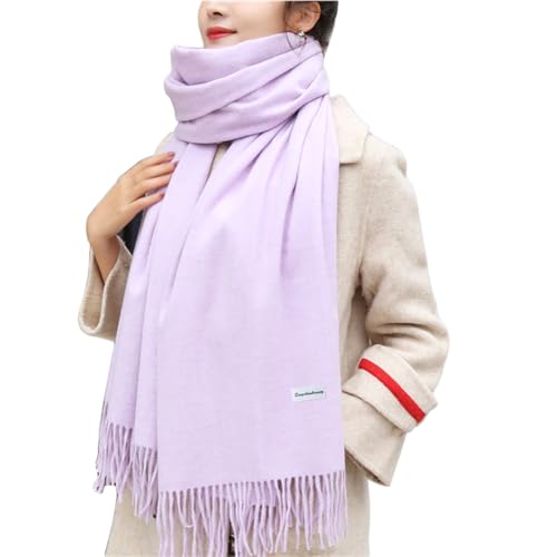 [qingchenbeauty] マフラー レディース 無地 やわらかい ストール レディース メンズ 温かい 軽い防寒 マフラー 冷え対策 大判 無地 男女兼用 春 秋 冬 用 無地防寒 パーティー 冷房対策 (白蘭花)（Amazon）