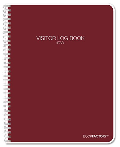 BookFactory ITAR Visitor Log Book/Visitor Register/Guest Sign-in Book - 120 Pages, 8 1/2
