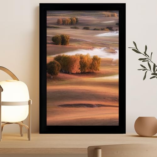 Image of LUCKYLIFE 22.37x34 Picture Frame, Wall Hanging Poster Frames, Display Pictures 22.37 x 34 without Mat, Pack of 2, Black
