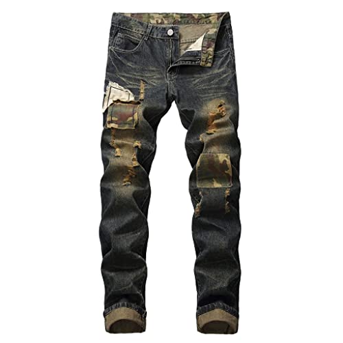 Jeans pour homme style démineur européen avec zips pour le quotidien