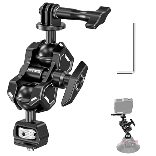Image of NEEWER Articulating Magic Arm with Dual Ball Heads, 1 /4 inch Screw and Retractable Anti Twist Pin, Action Camera Mount Adapter Compatible with SmallRig Cage GoPro Hero 11 10 Insta360 DJI Action 3, UA021