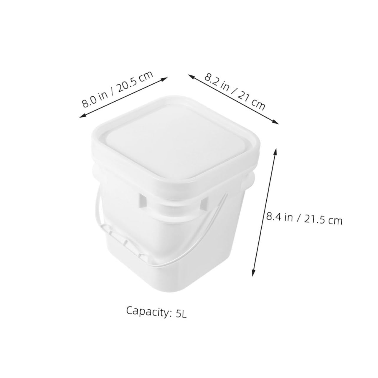 ULTECHNOVO 2 Piezas Cubo de Plástico con Tapa y Asa de Recipiente Reutilizable para Almacenamiento de Cubeta para Proyectos de