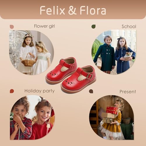 Image of Felix & Flora Toddler Little Girl Mary Jane Dress Shoes - Ballet Flats for Girl Party School Shoes