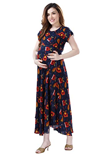 Image of AV2 Women's Viscose Regular Fit Maternity Maternity Wear Dress